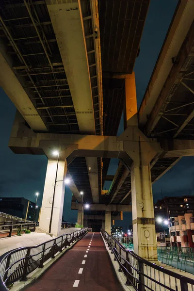 Japonya Tokyo Kavşağı Gece Görünümü — Stok fotoğraf