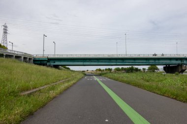 Tokyo Arakawa nehir yatağı manzarası