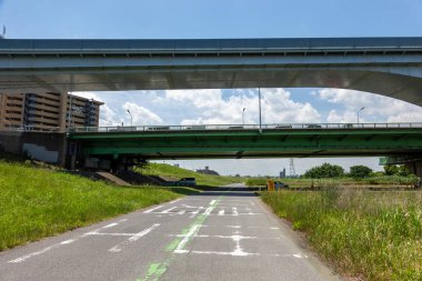 Tokyo Arakawa nehir yatağı manzarası