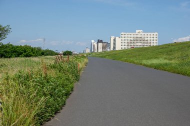 Tokyo Arakawa nehir yatağı manzarası