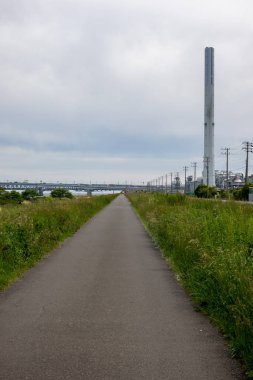 Tokyo Arakawa nehir yatağı manzarası