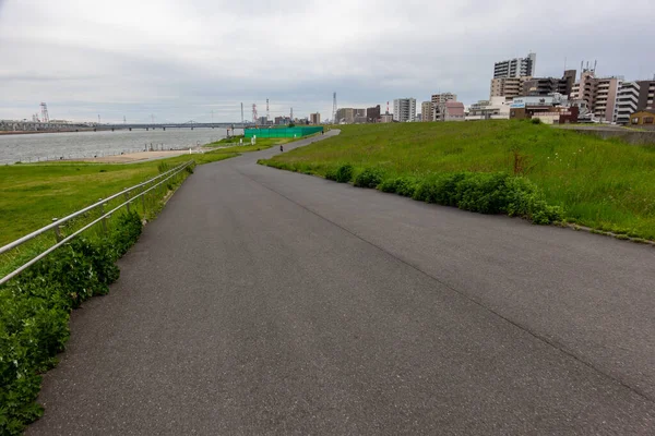 Τοπίο Κοίτης Του Ποταμού Tokyo Arakawa — Φωτογραφία Αρχείου