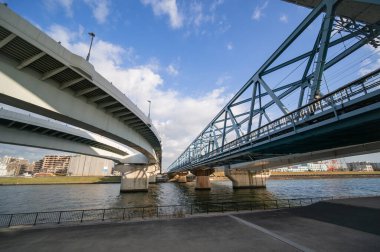 Tokyo Arakawa nehir yatağı manzarası
