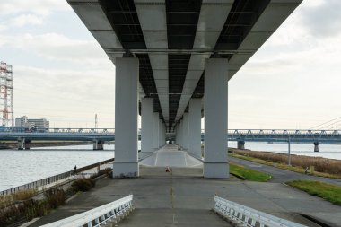 Tokyo Arakawa nehir yatağı manzarası