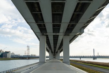 Tokyo Arakawa nehir yatağı manzarası