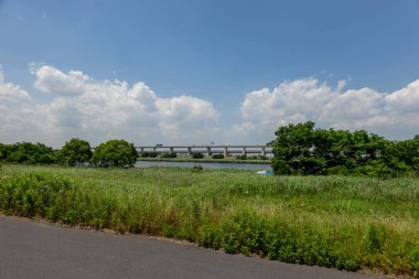 Tokyo Arakawa nehir yatağı manzarası