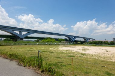 Tokyo Arakawa nehir yatağı manzarası