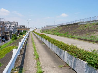 Tokyo Arakawa nehir yatağı manzarası