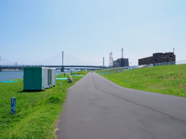 Tokyo Arakawa nehir yatağı manzarası