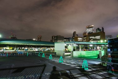 Tokyo Tsukiji Pazar Gecesi Görünümü
