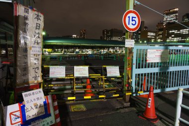 Tokyo Tsukiji Pazar Gecesi Görünümü