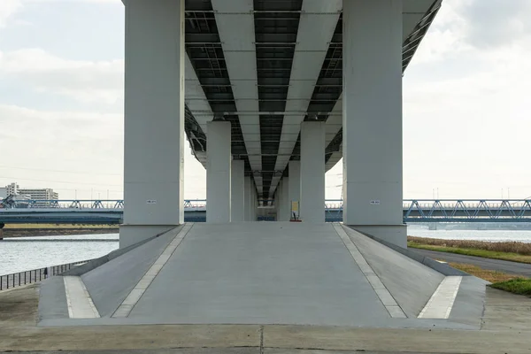 Tóquio Arakawa Leito Rio Paisagem — Fotografia de Stock