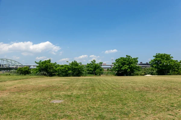 Tokyo Arakawa nehir yatağı manzarası