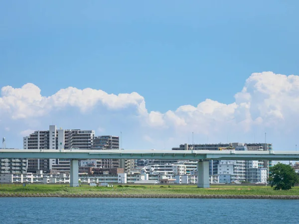 Tokyo Arakawa Flodbädd Landskap — Stockfoto