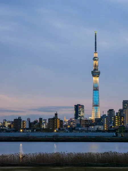 Tokio Arakawa Koryto Rzeki Krajobraz — Zdjęcie stockowe