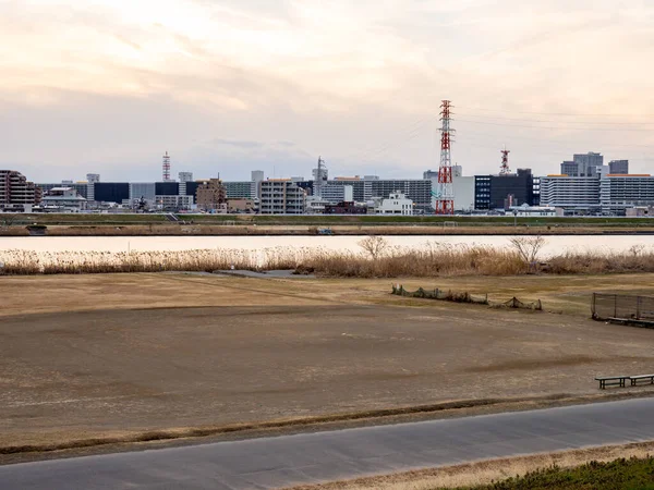 Tokio Arakawa Koryto Rzeki Krajobraz — Zdjęcie stockowe