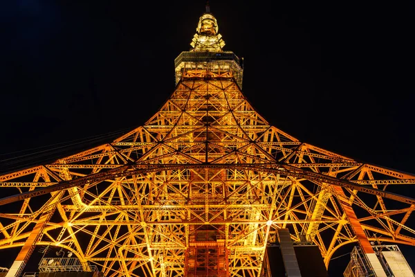 Токийская Башня Ночной Вид Японии — стоковое фото