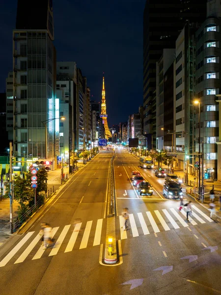 Tokyo Tower Japonia Widok Nocny — Zdjęcie stockowe