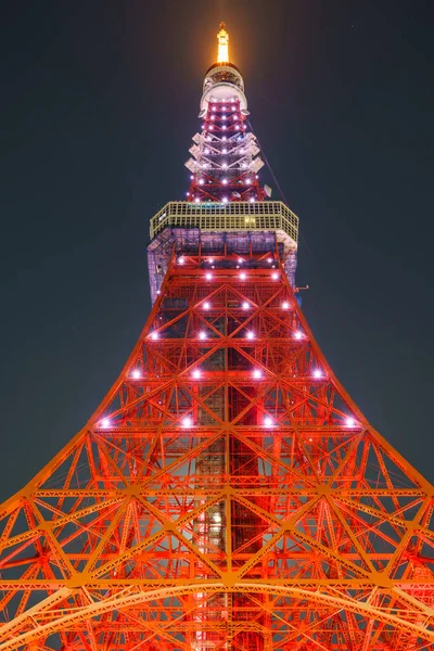 Токийская Башня Ночной Вид Японии — стоковое фото