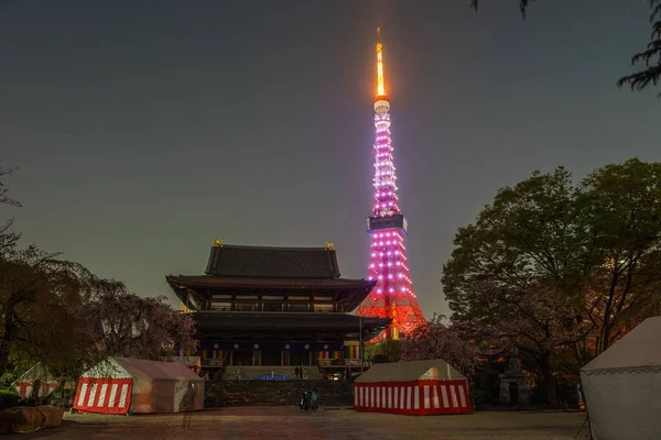 Tokyo Tower Vista Nocturna Japón —  Fotos de Stock