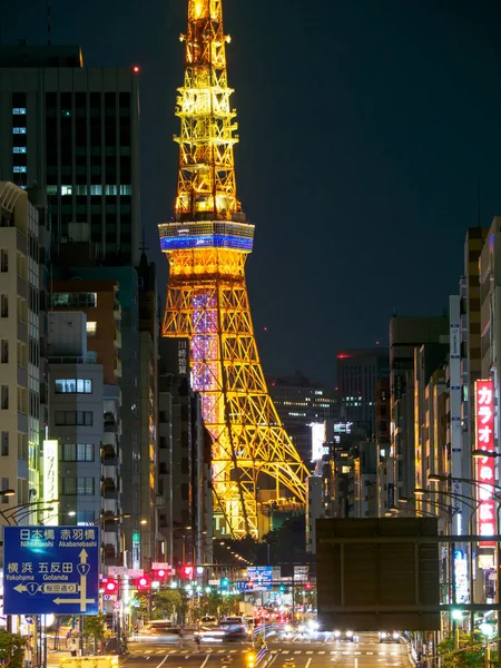 Tokyo Tower Giappone Vista Notturna — Foto Stock