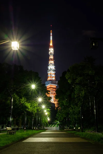 Tokyo Kulesi Japon Gece Manzarası — Stok fotoğraf