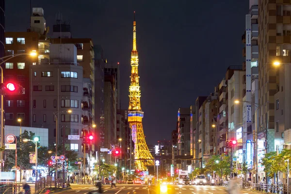 Tokyo Tower Japonia Widok Nocny — Zdjęcie stockowe