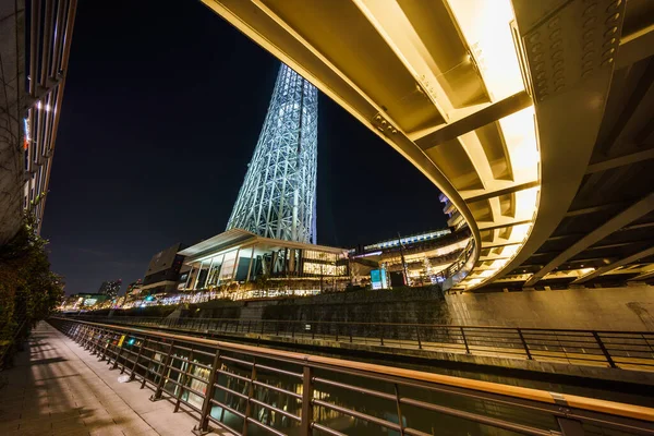 Tokyo Sky Tree Éjszakai Nézet — Stock Fotó