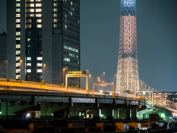 Tokyo Gökyüzü Ağacı Gece Görünümü — Stok fotoğraf