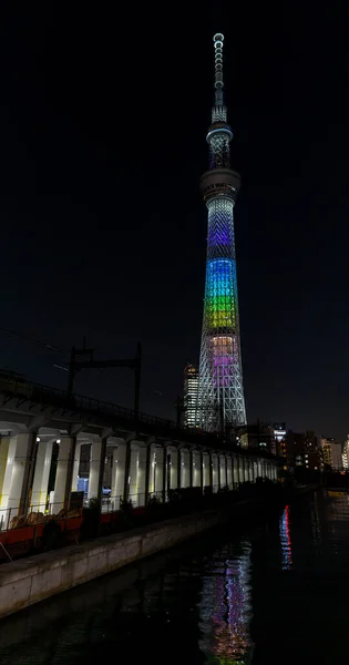 Tokyo Sky Tree Vista Noturna — Fotografia de Stock