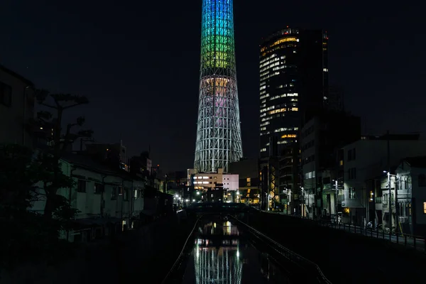 Tokyo Sky Tree Vista Notturna — Foto Stock