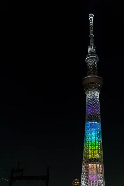 Tokyo Gökyüzü Ağacı Gece Görünümü — Stok fotoğraf