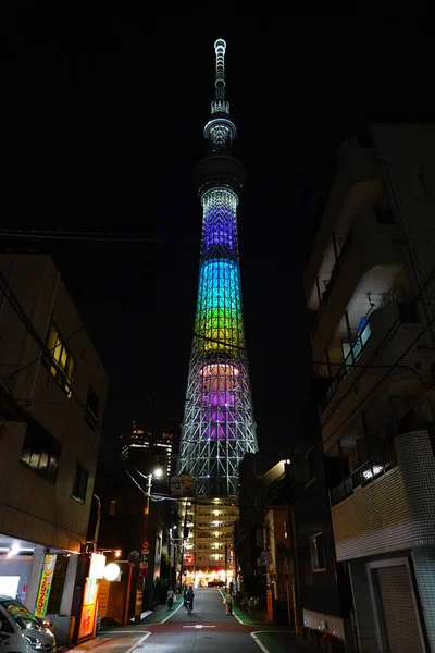 Tokyo Sky Tree Vista Noturna — Fotografia de Stock