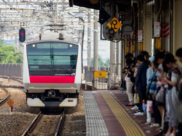 Hari Lanskap Kereta Api Jepang — Stok Foto