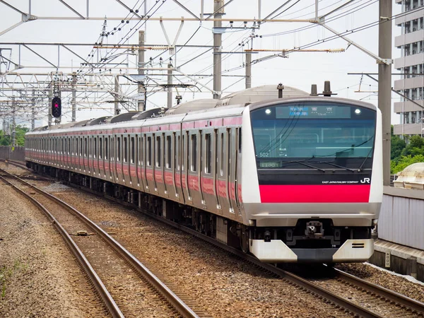 Hari Lanskap Kereta Api Jepang — Stok Foto