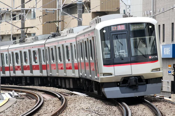 Japán Vasúti Tájkép Nap — Stock Fotó