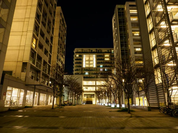 Shinonome Canal Court Japão Tokyo Night View — Fotografia de Stock