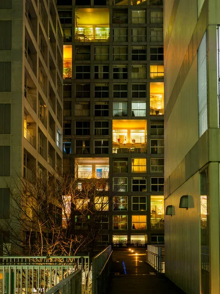 Shinonome Canal Court Japão Tokyo Night View — Fotografia de Stock