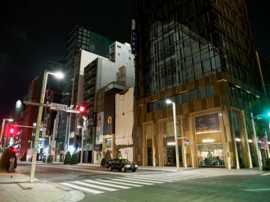 Ginza gece manzarası, Japonya Tokyo