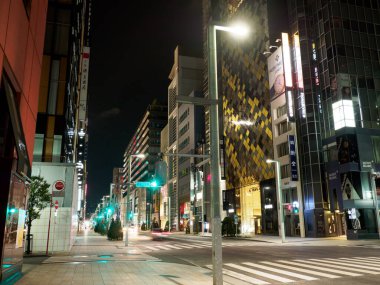 Ginza gece manzarası, Japonya Tokyo