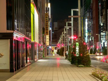 Ginza gece manzarası, Japonya Tokyo