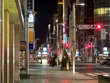 Ginza gece manzarası, Japonya Tokyo