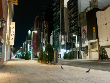 Ginza gece manzarası, Japonya Tokyo