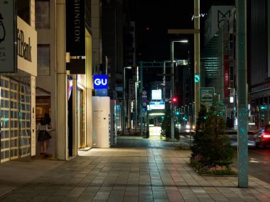Ginza gece manzarası, Japonya Tokyo