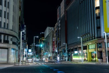 Ginza gece manzarası, Japonya Tokyo