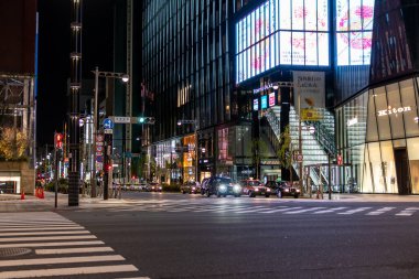 Ginza gece manzarası, Japonya Tokyo