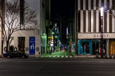 Ginza gece manzarası, Japonya Tokyo