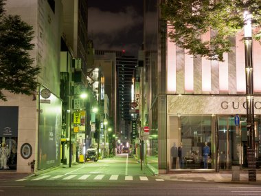 Ginza gece manzarası, Japonya Tokyo