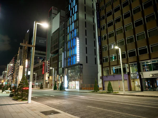 Widok Nocy Ginza Japonia Tokio — Zdjęcie stockowe