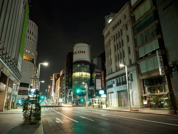 Ginza Vista Noturna Japão Tóquio — Fotografia de Stock